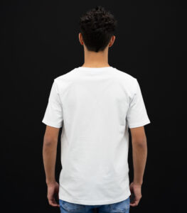 wit t-shirt basic heren achterzijde