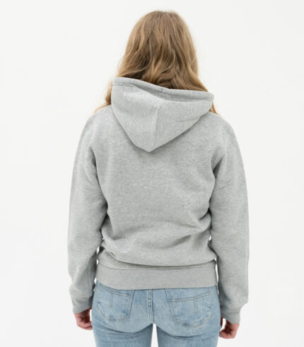 grijs hoodie basic dames achterzijde