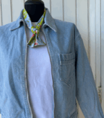 0700 sjaal groen, blauw, rood dieren print outfit