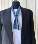 0703 sjaal denim stof met panter hartjes print outfit