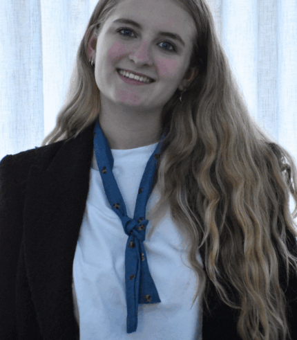 0703 sjaal denim stof met panter print outfit 2