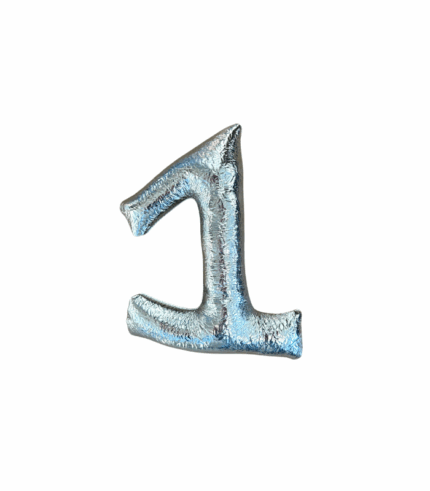 10000 stofcijfer metallic zilver 16 cm