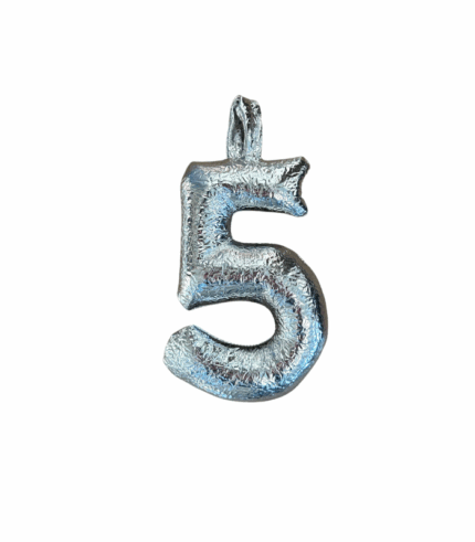 11000 stofcijfer metallic zilver met lus 16 cm