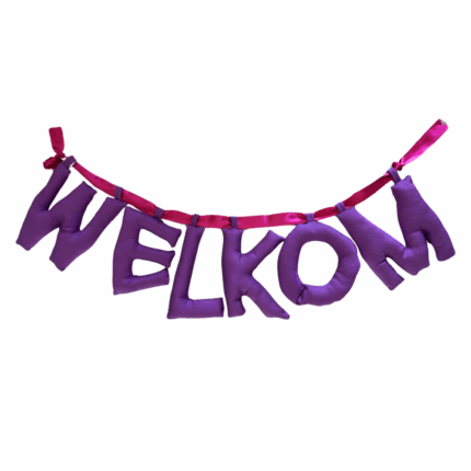 120003 slinger welkom paars met lus