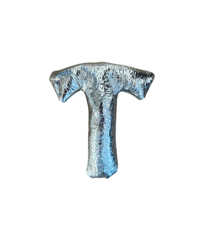 9000 stofletter metallic zilver 16 cm