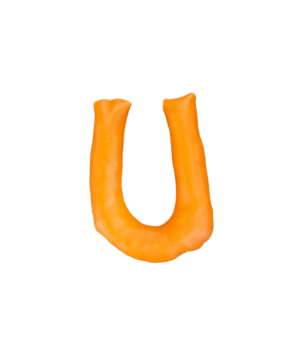 90006 stofletter oranje leer 16 cm