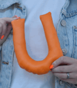 90006 stofletter oranje leer 16 cm s